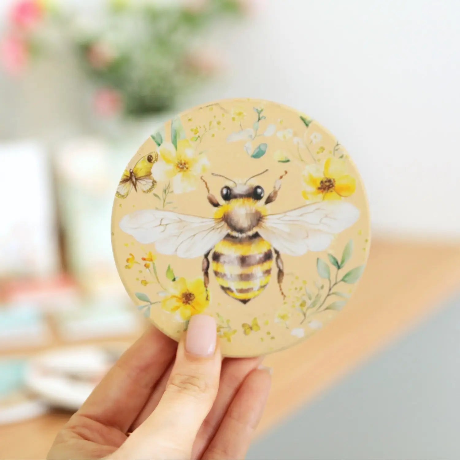 Cottage Grove Ceramic Coaster - Bee