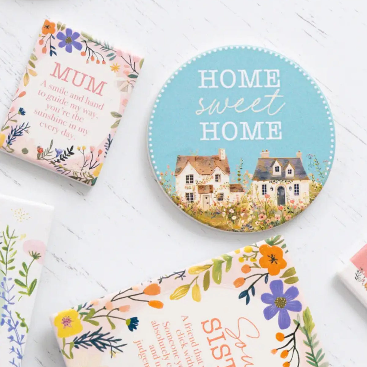 Cottage Grove Ceramic Coaster - Home Sweet Home