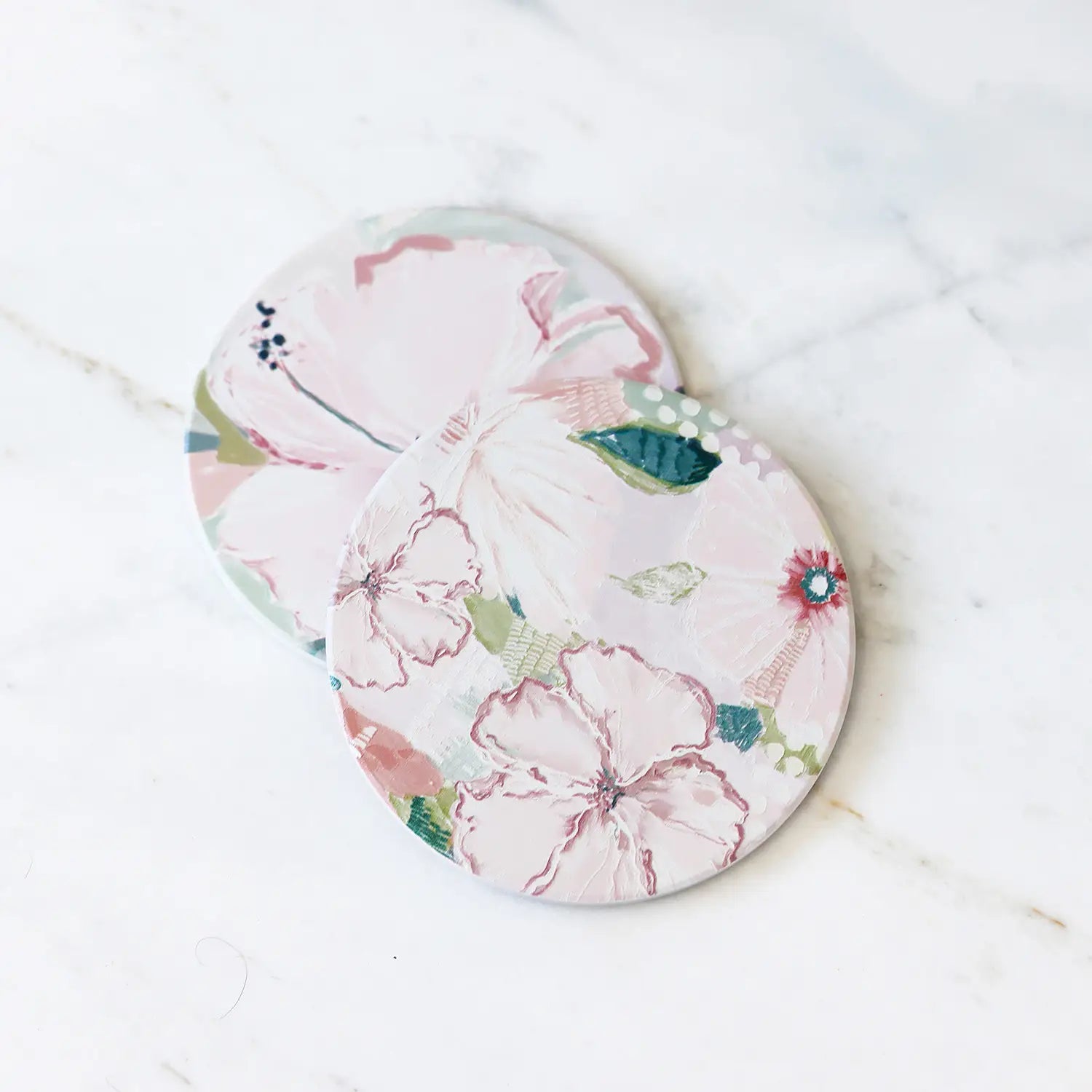 Love, Vera - Ceramic Coaster - Floral Clay