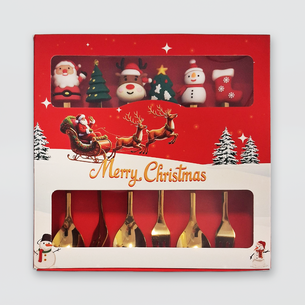 Christmas Spoon & Fork Set - S/6