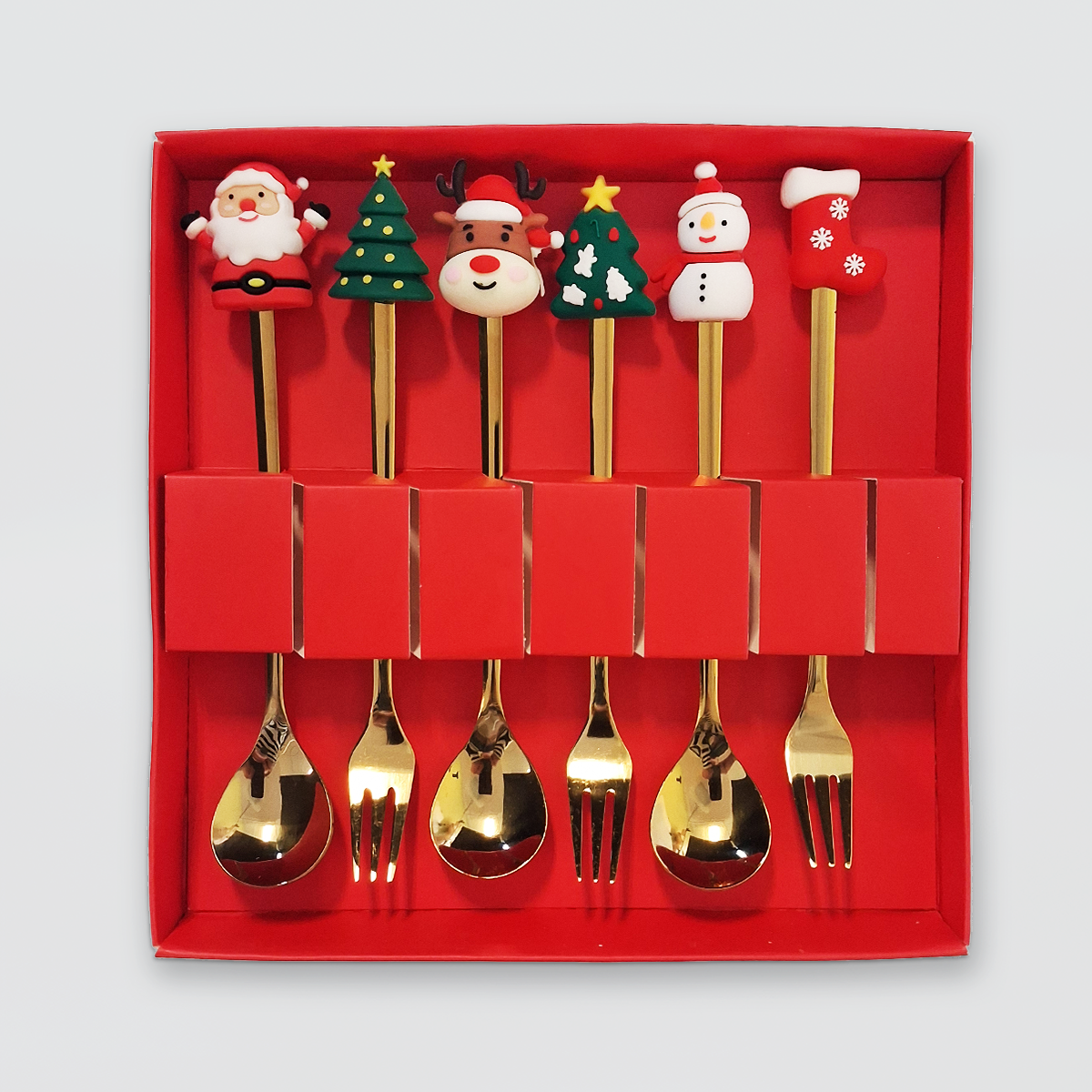 Christmas Spoon & Fork Set - S/6