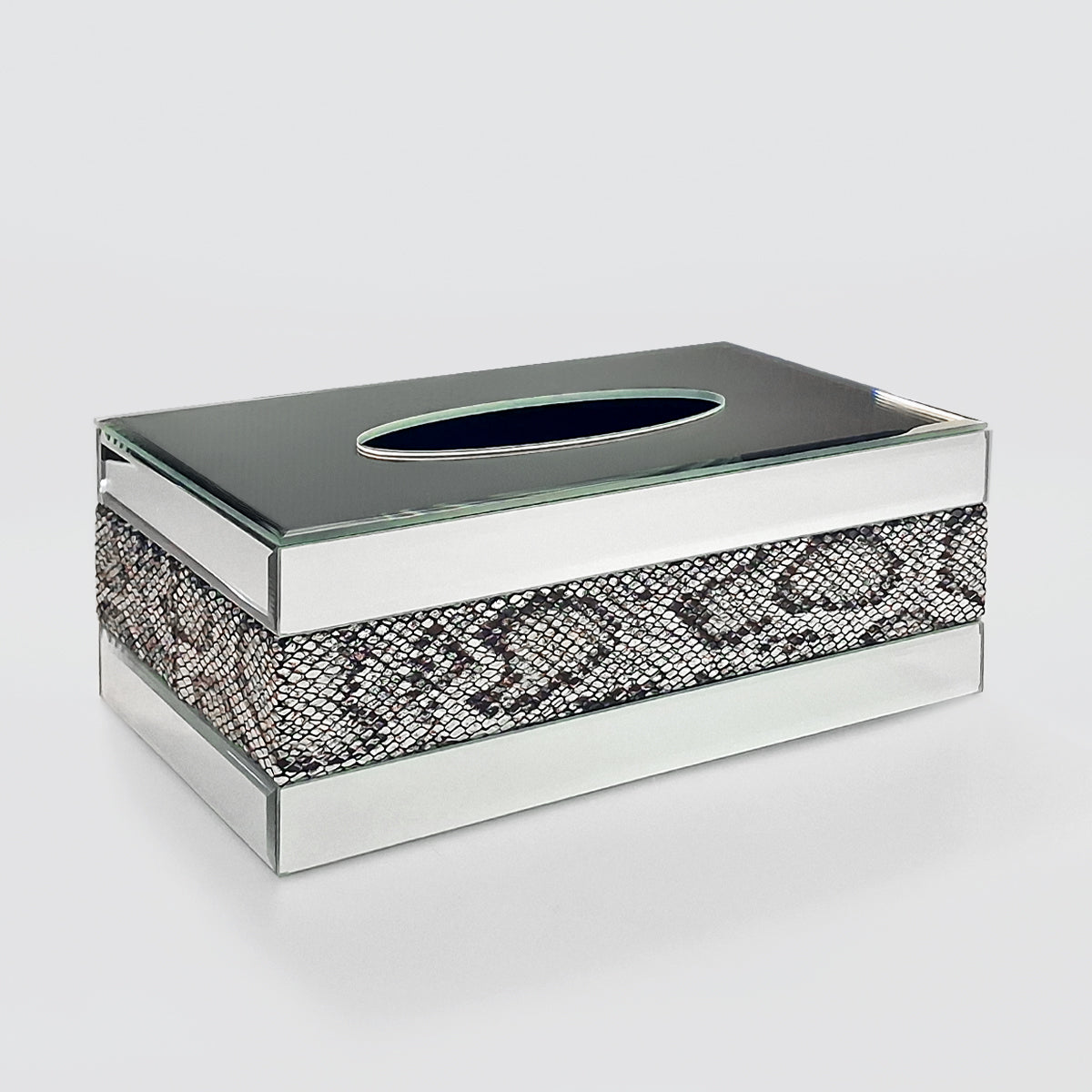Snake Skin-Style Tissue Box - White