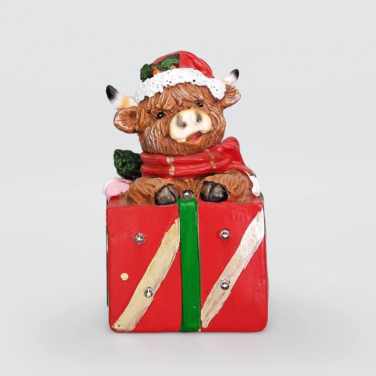 Christmas Highland Cow In A Box - LED