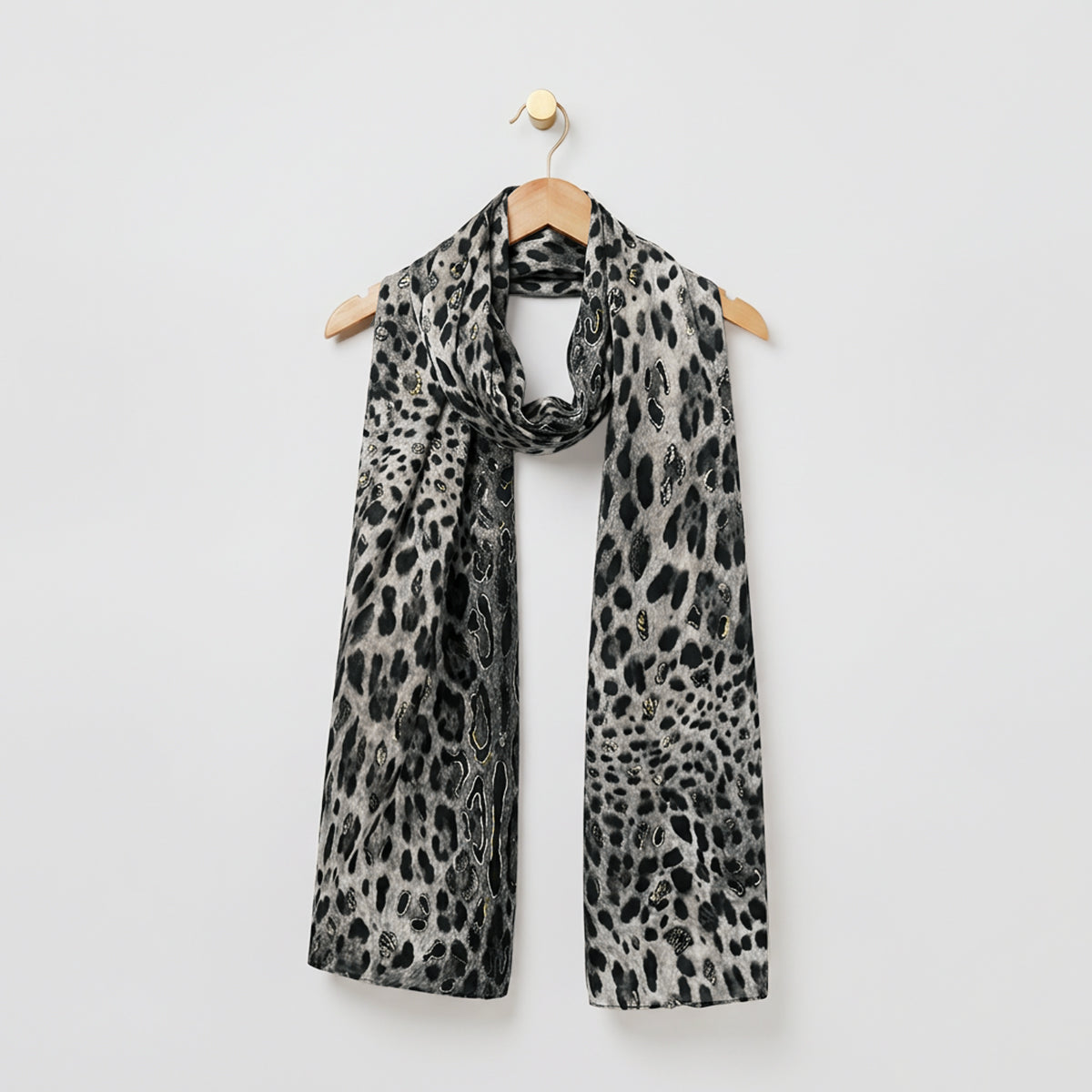 Gold Foil Leopard Print Scarves