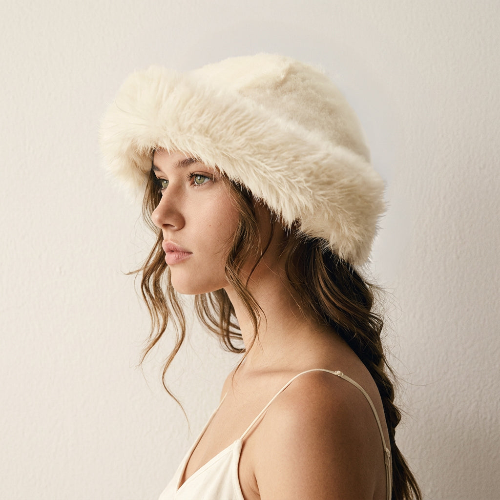 Fur Trim Ear Warmer Beanies