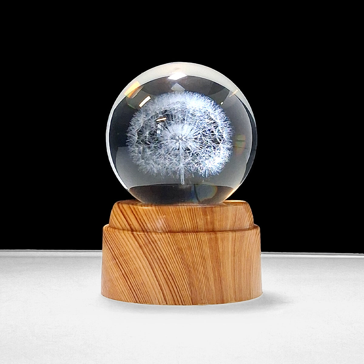 Rotating LED Glass Orb - Dandelion