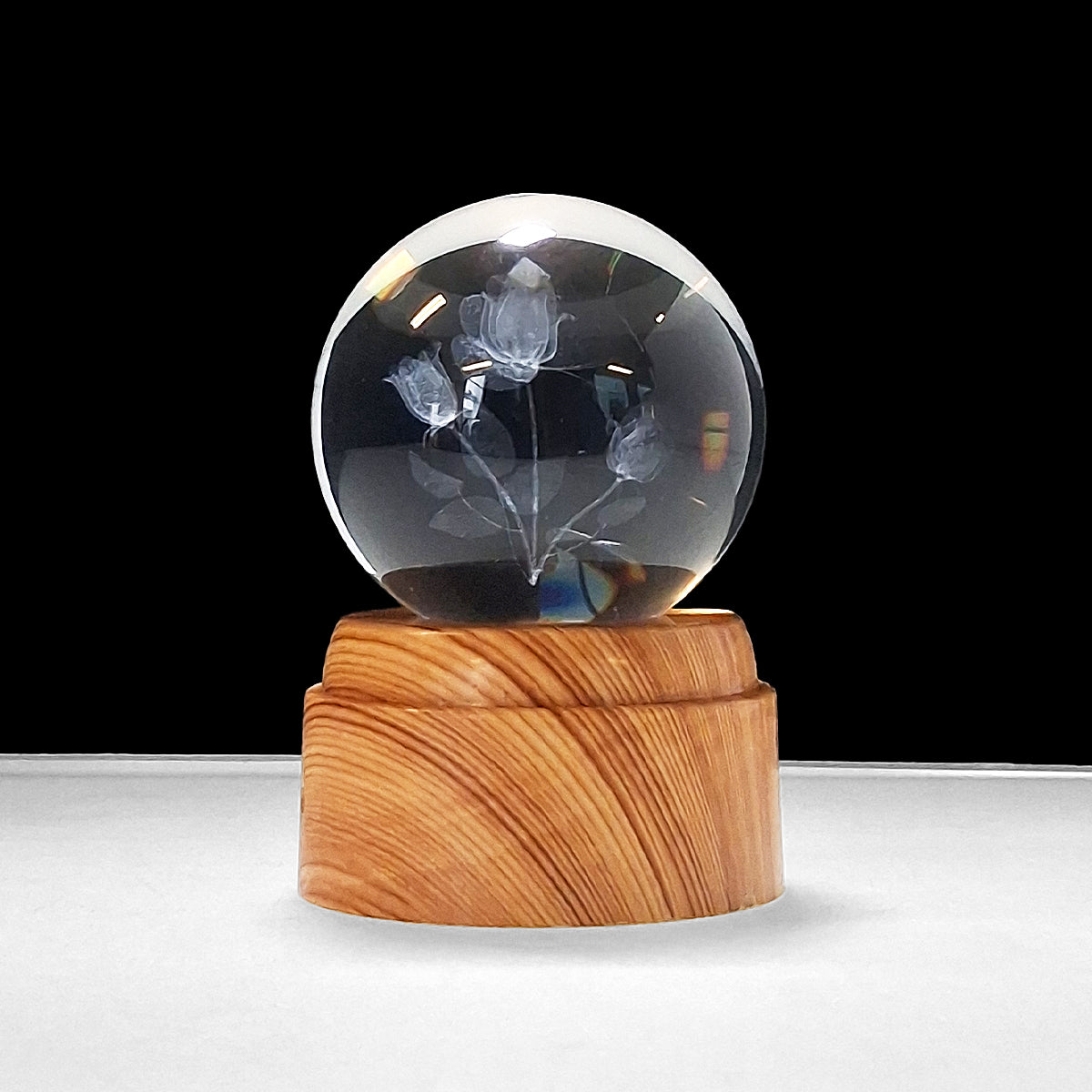 Rotating LED Glass Orb - Roses