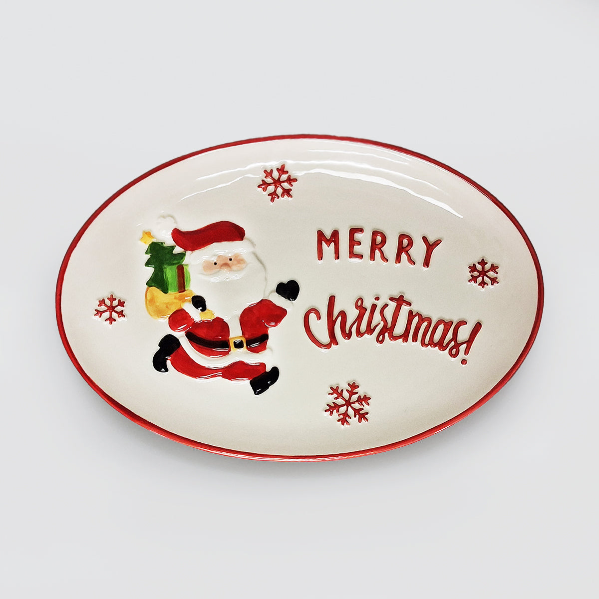 Oval Serving Tray - Merry Christmas