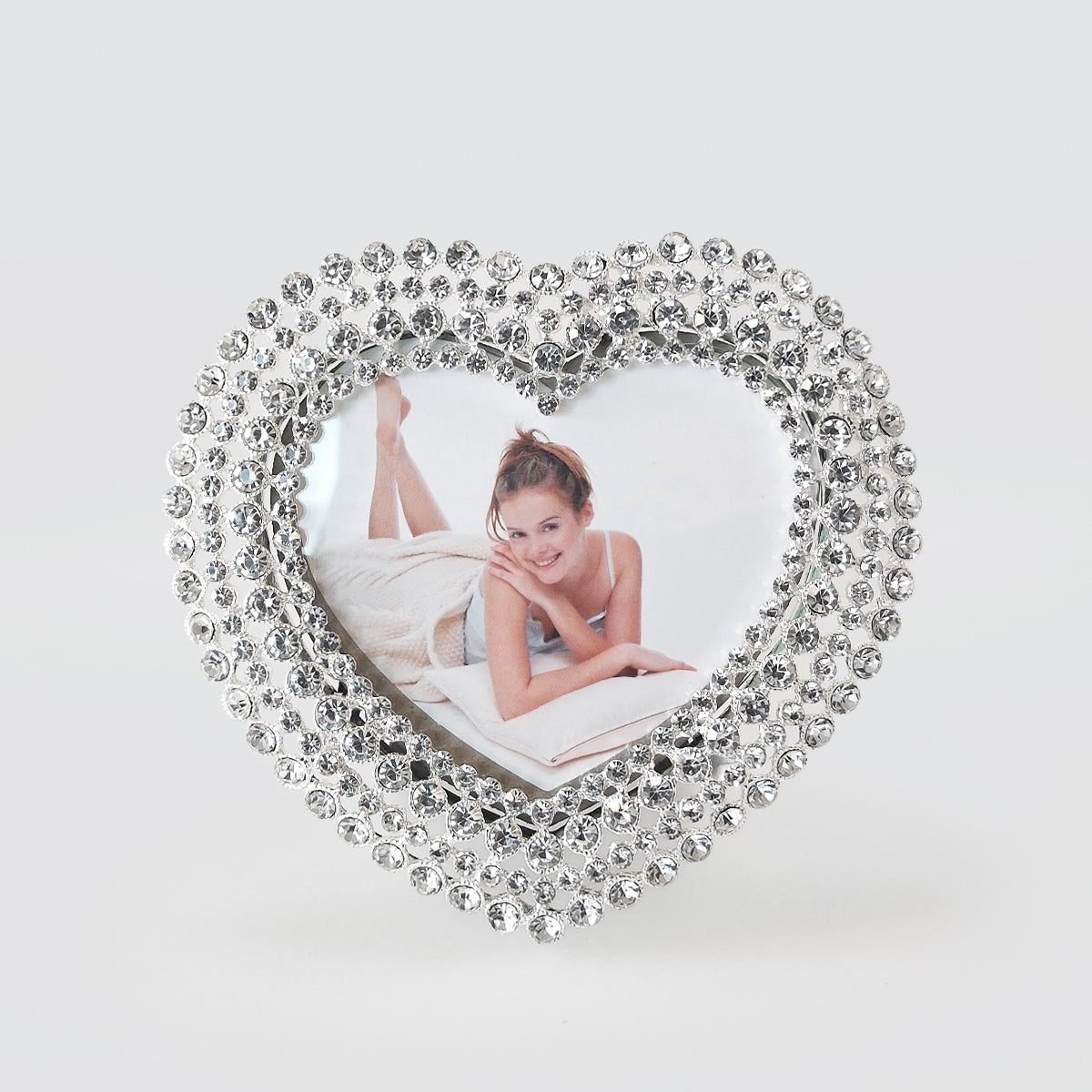 Small Rhinestone Heart Frame