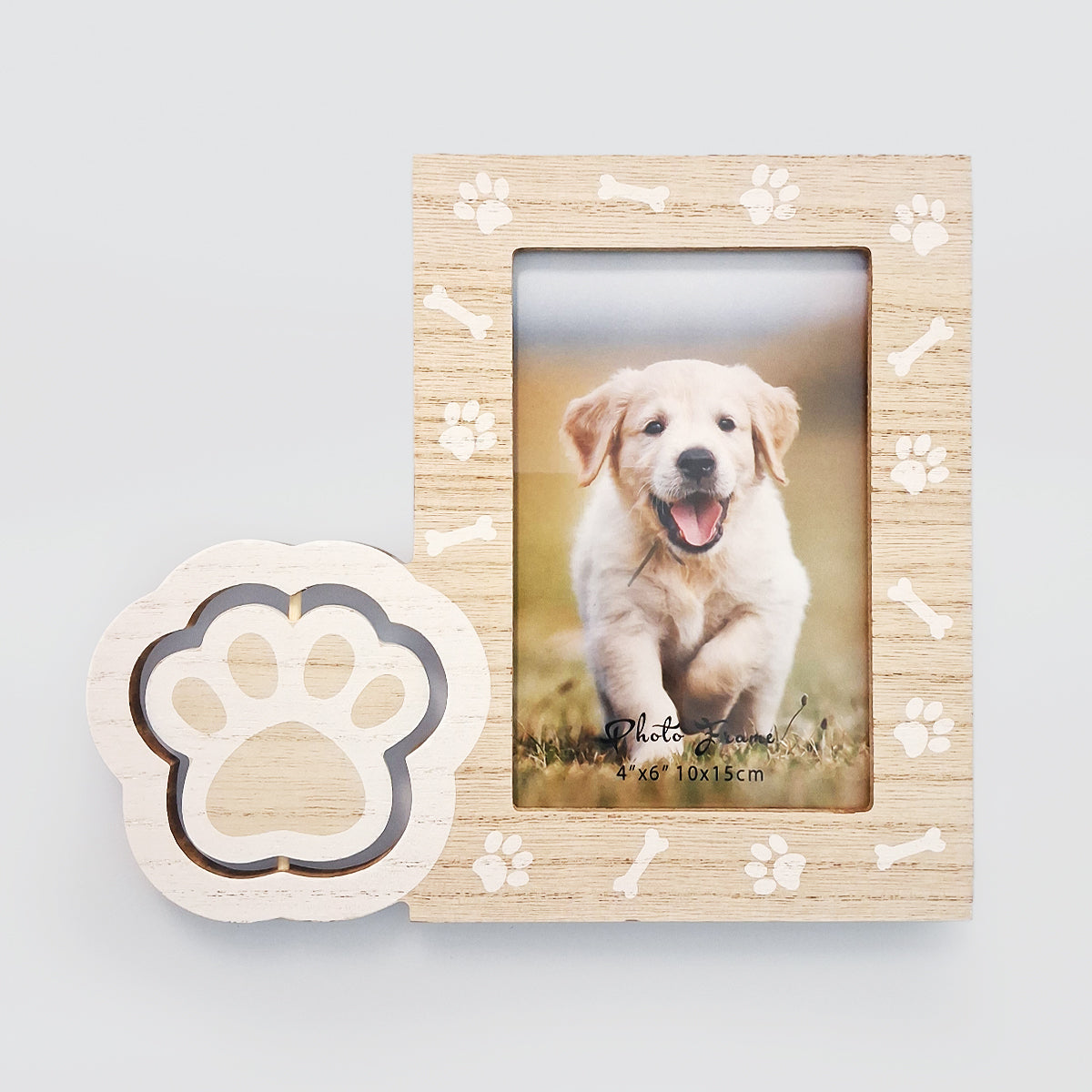 Wooden Dog Picture Frame With Paw - 4x6