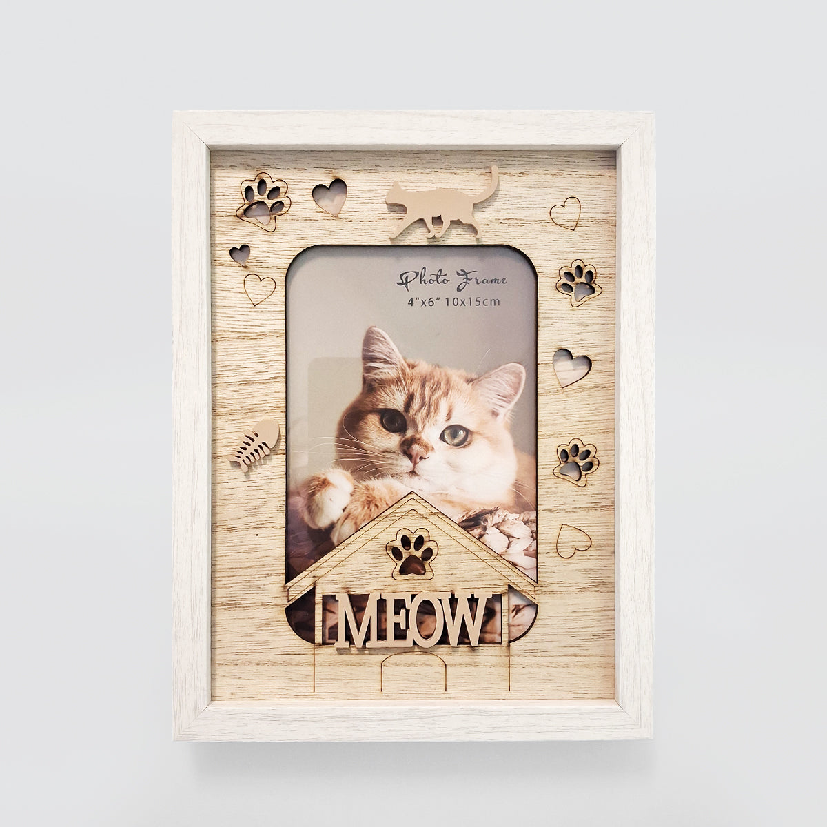 Wooden Cat Picture Frame - 4x6