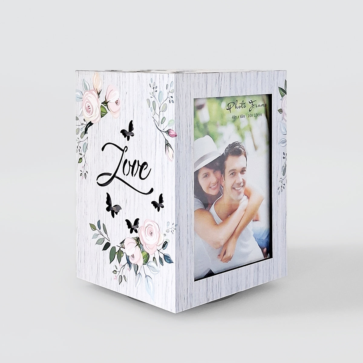 Wooden LED Spinning Frame - Love