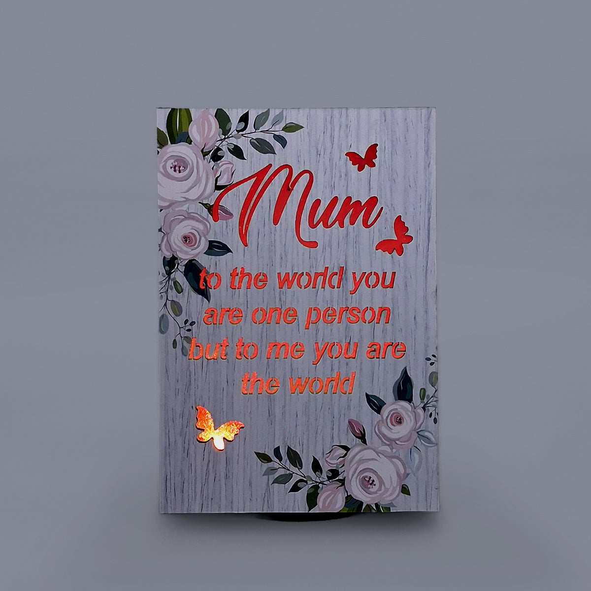 Wooden LED Spinning Frame - Mum
