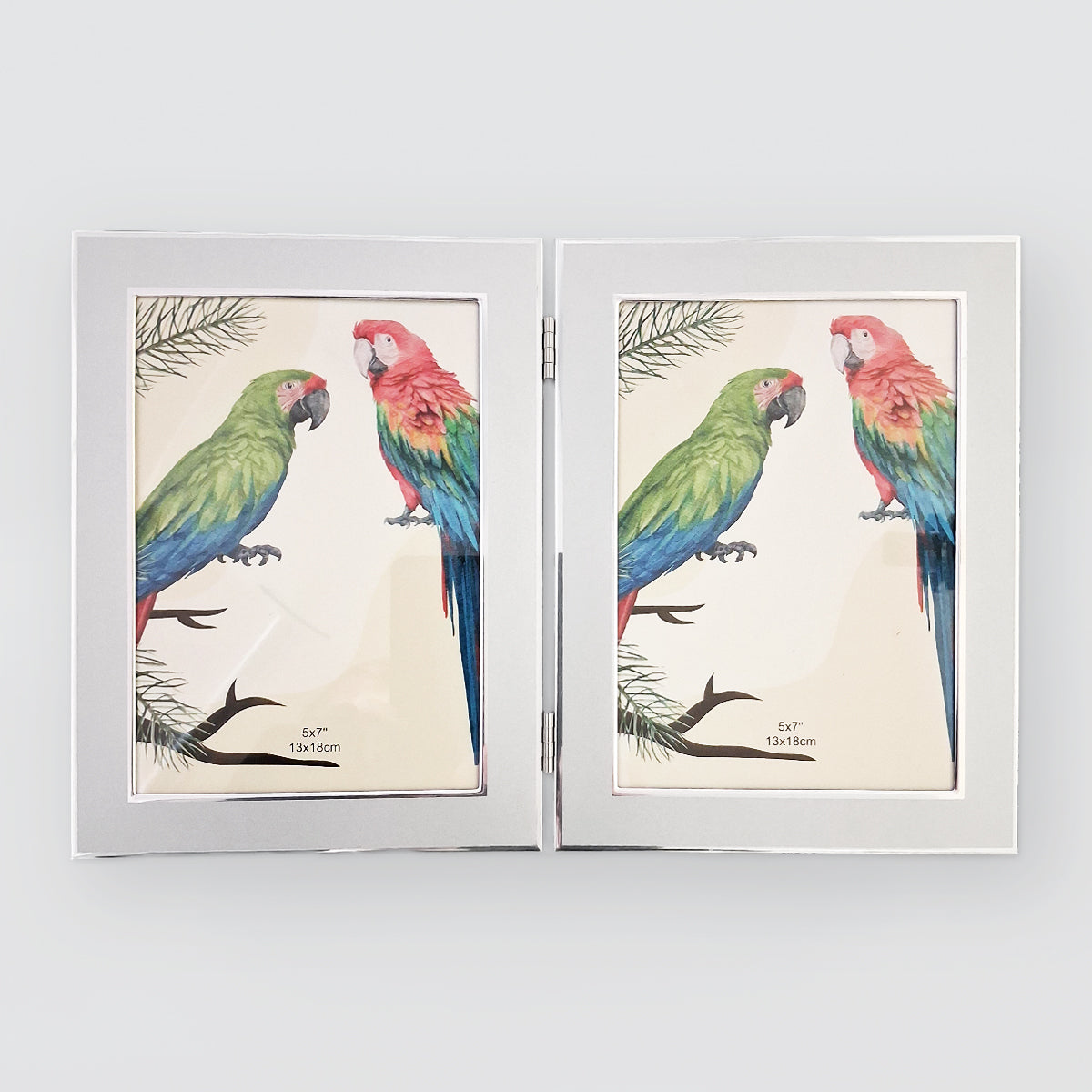 Brushed Hinged Double Frame - 5x7