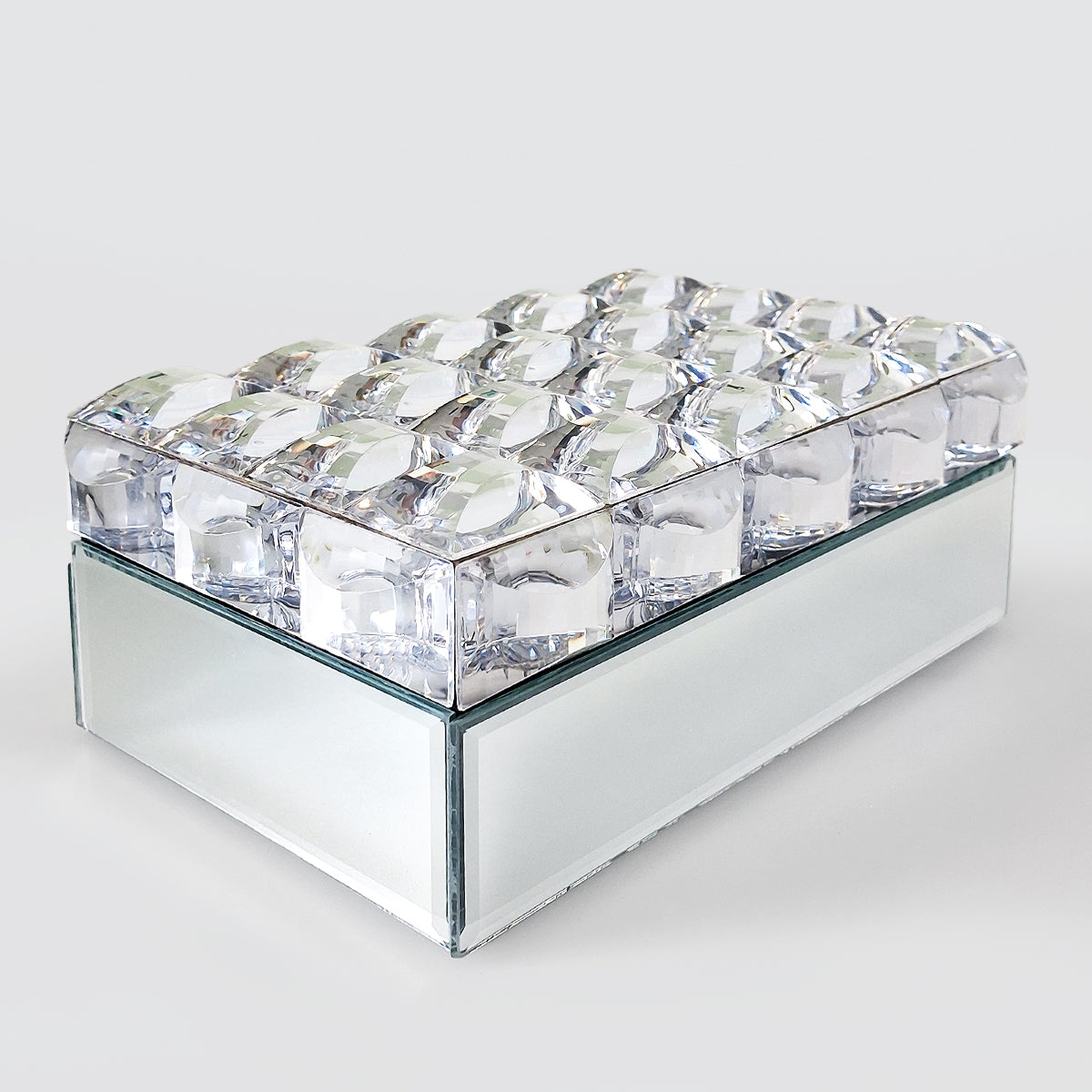 Jewellery Trinket Box - Bevelled Glass Crystals