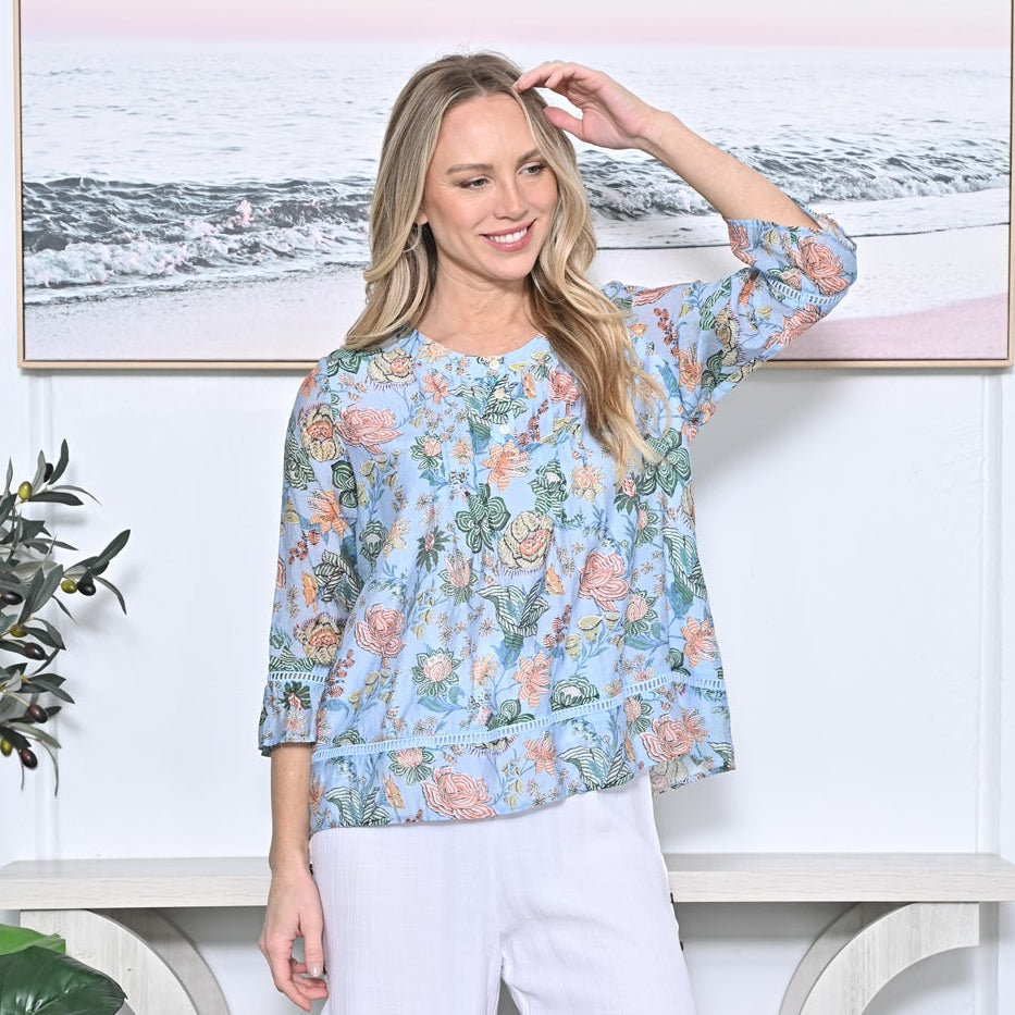 Floral Layered Cotton Top