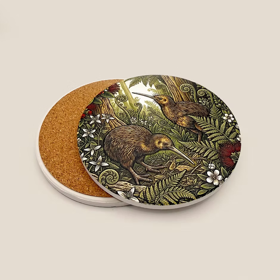 NZ Heritage Single Coaster - Kiwi