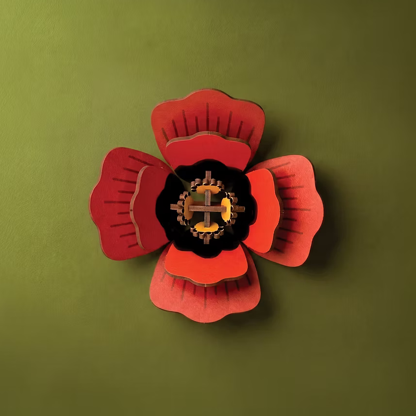 Wooden Wall Art - Poppy
