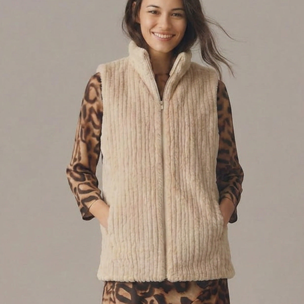 Faux Fur Vest - Long