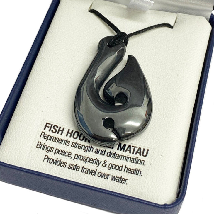 Hematite Necklace - 'Hei Matau'