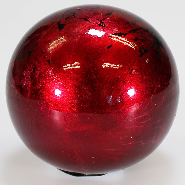 8cm Metallic Mottle Ball - Red
