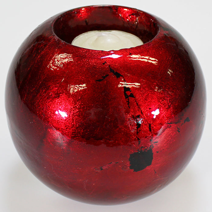 Red Mottle Ball Candle Holder