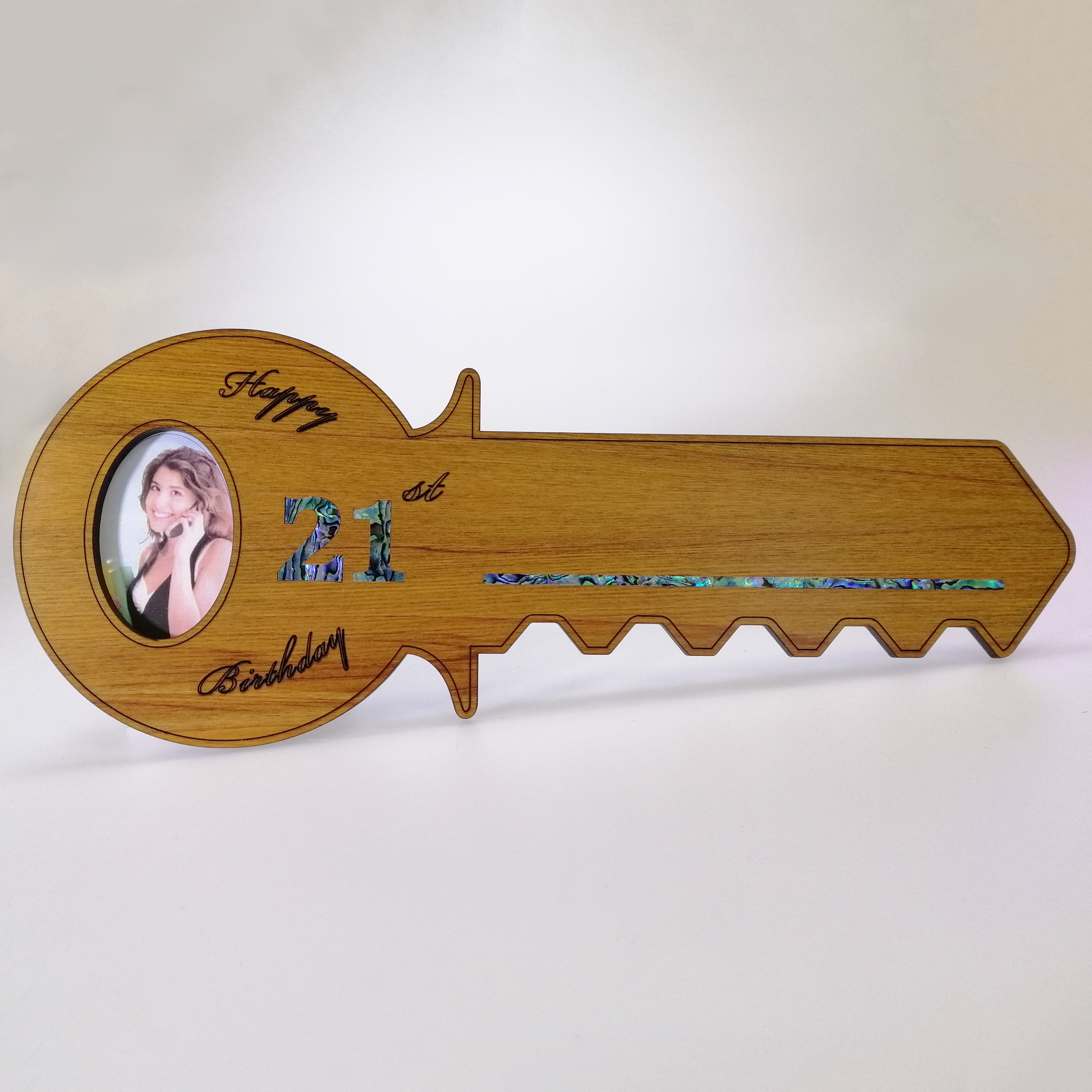Paua Inlay 21st Key with Oval Picture Frame