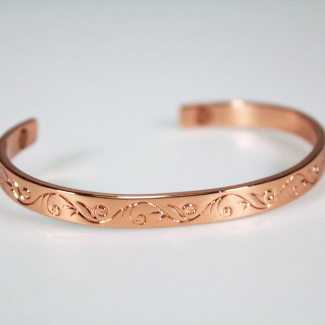 Kia Ora Vine Pattern Copper Bracelet