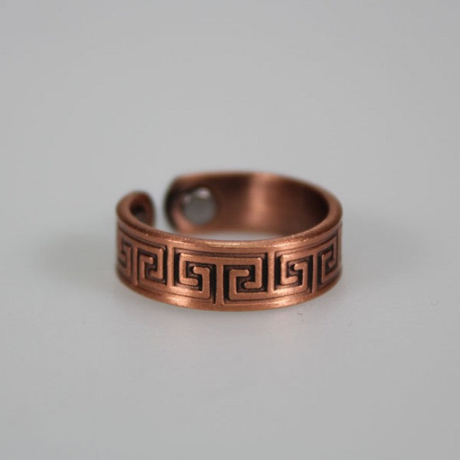 Kia Ora Maze Pattern Copper Magnetic Ring