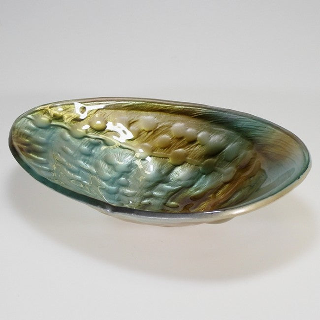 Glass Paua-look Bowl - 20cm