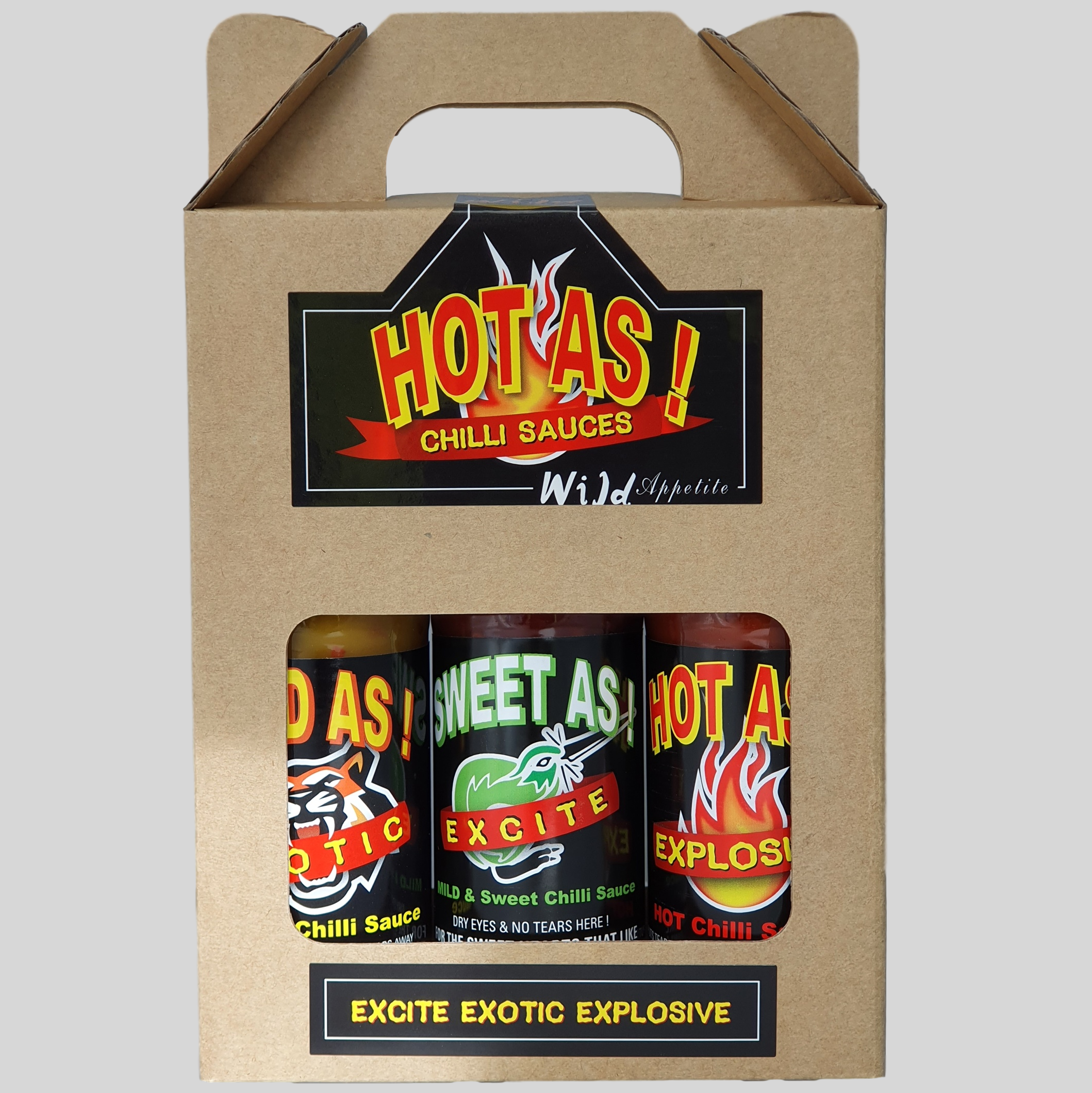 Wild Appetite - Set of 3 'Hot As' Sauces - 3x150ml