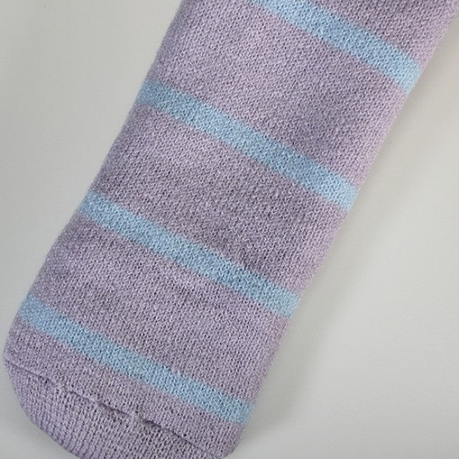Comfort Bed Socks - Lilac & Blue Stripe