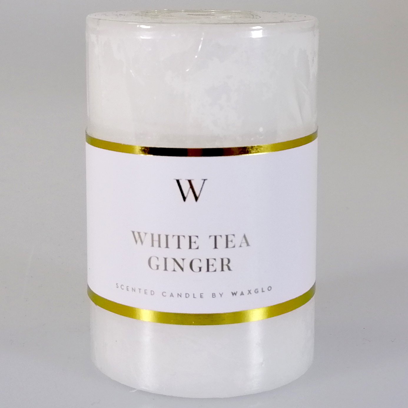 W' Scented Candle - 8 x 5cm - White Tea and Ginger