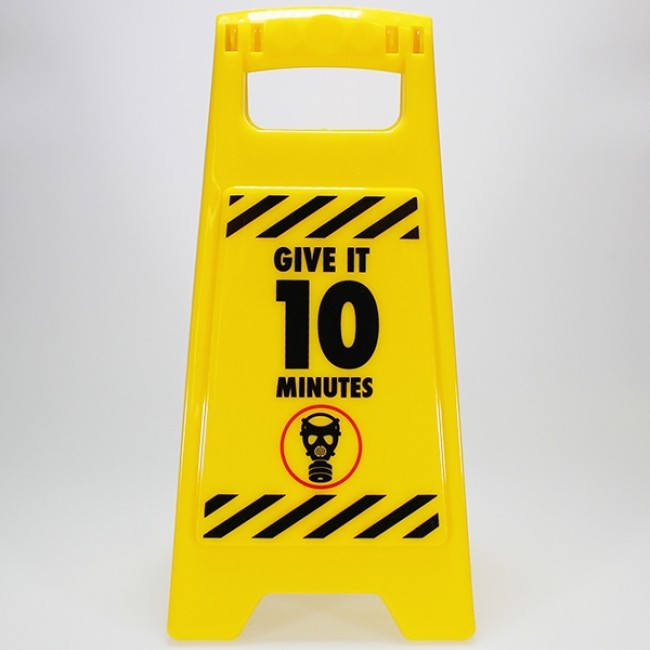 Mini A-Frame Warning Toilet Sign - "Give It 10 Minutes"