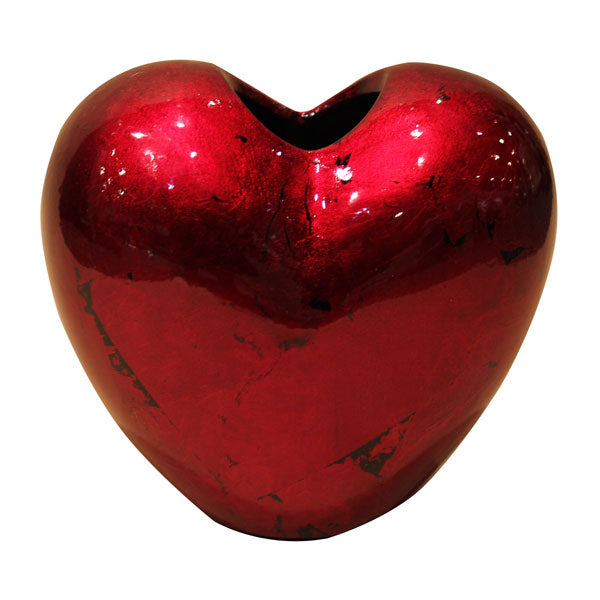 Red Mottle - Heart Vase - 14cm