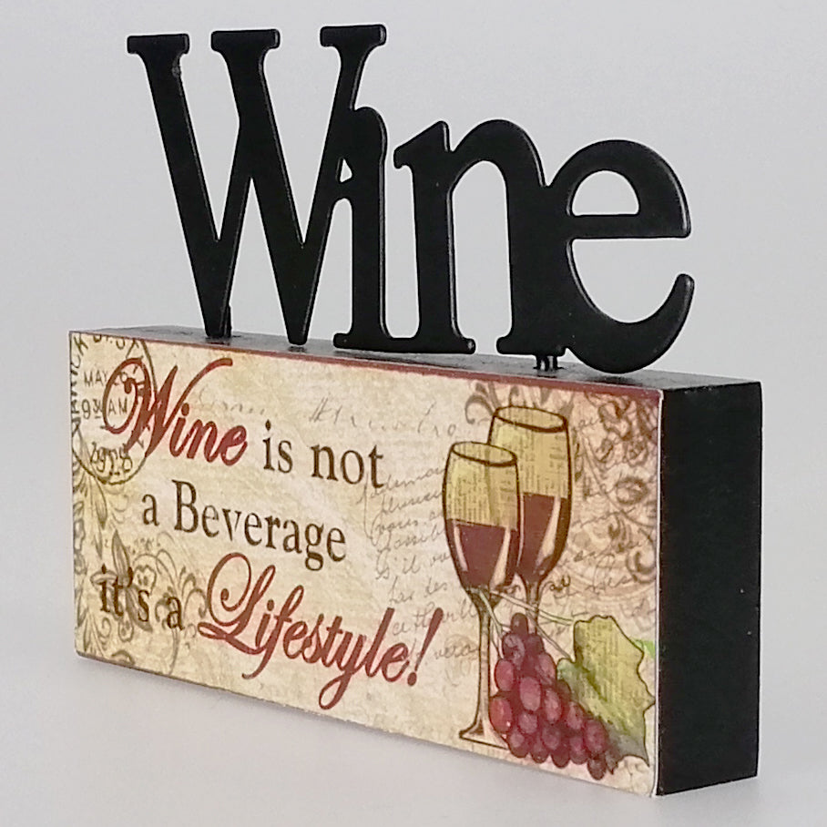 Mini Wood Plaque - Wine