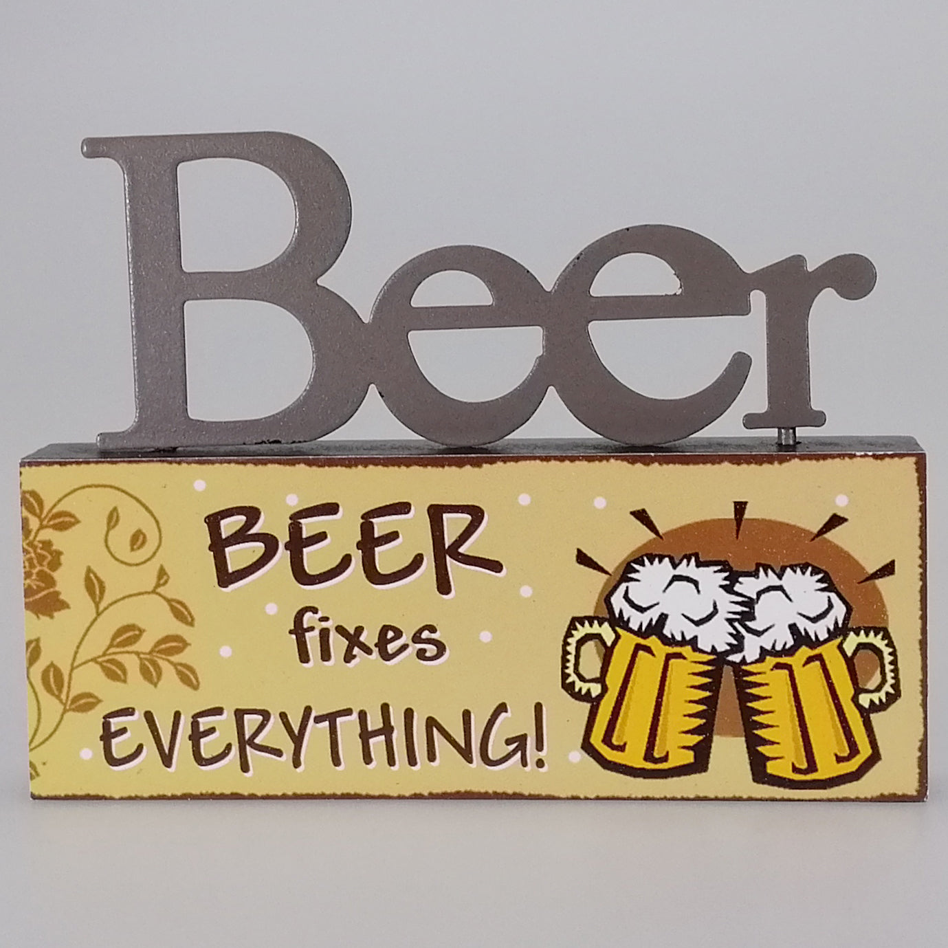 Mini Wood Plaque - Beer