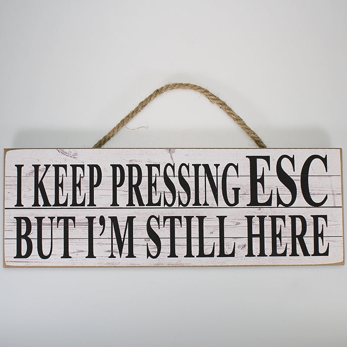 I Keep Pressing ESC...' Plaque Sign