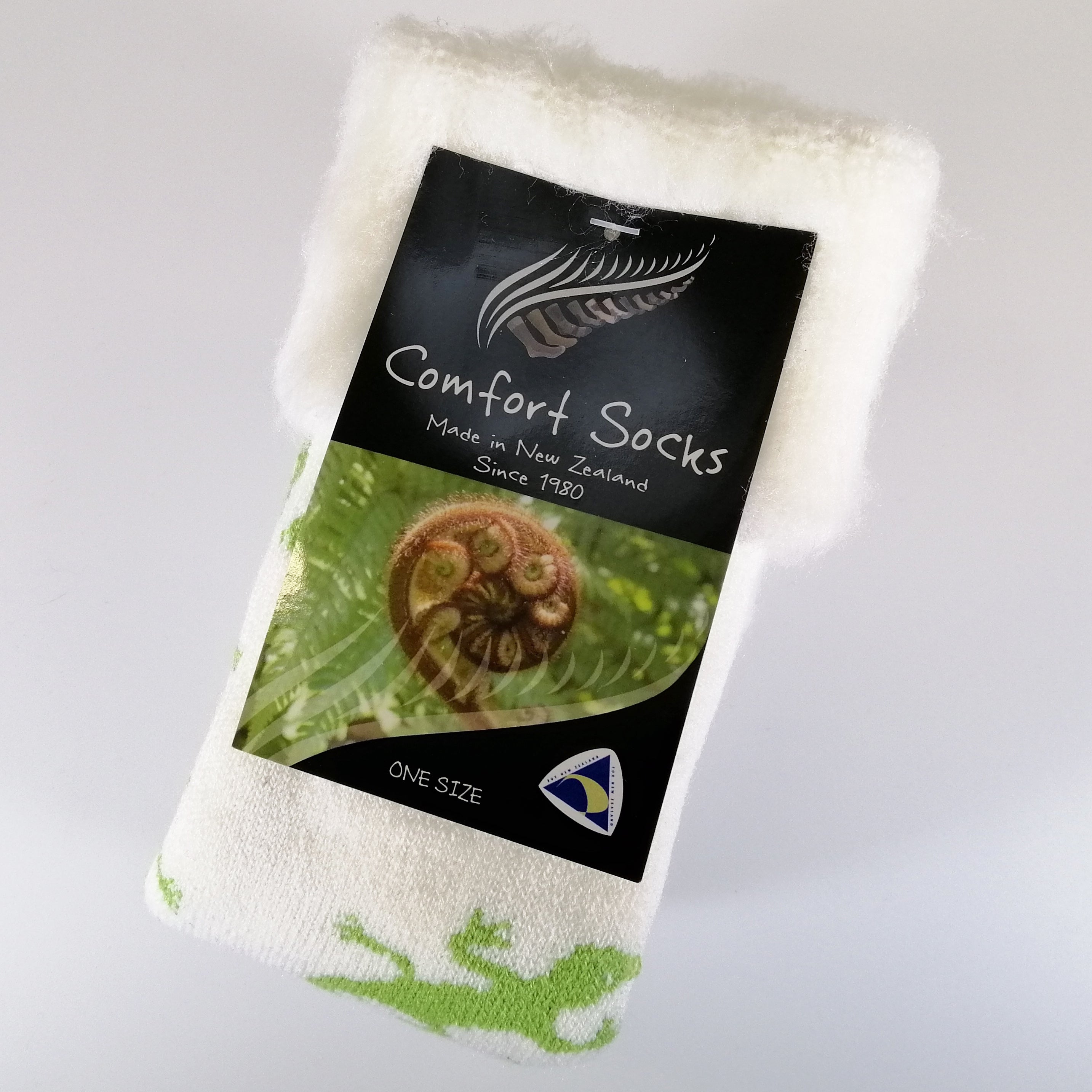 Comfort Bed Socks - White/Apple Gecko
