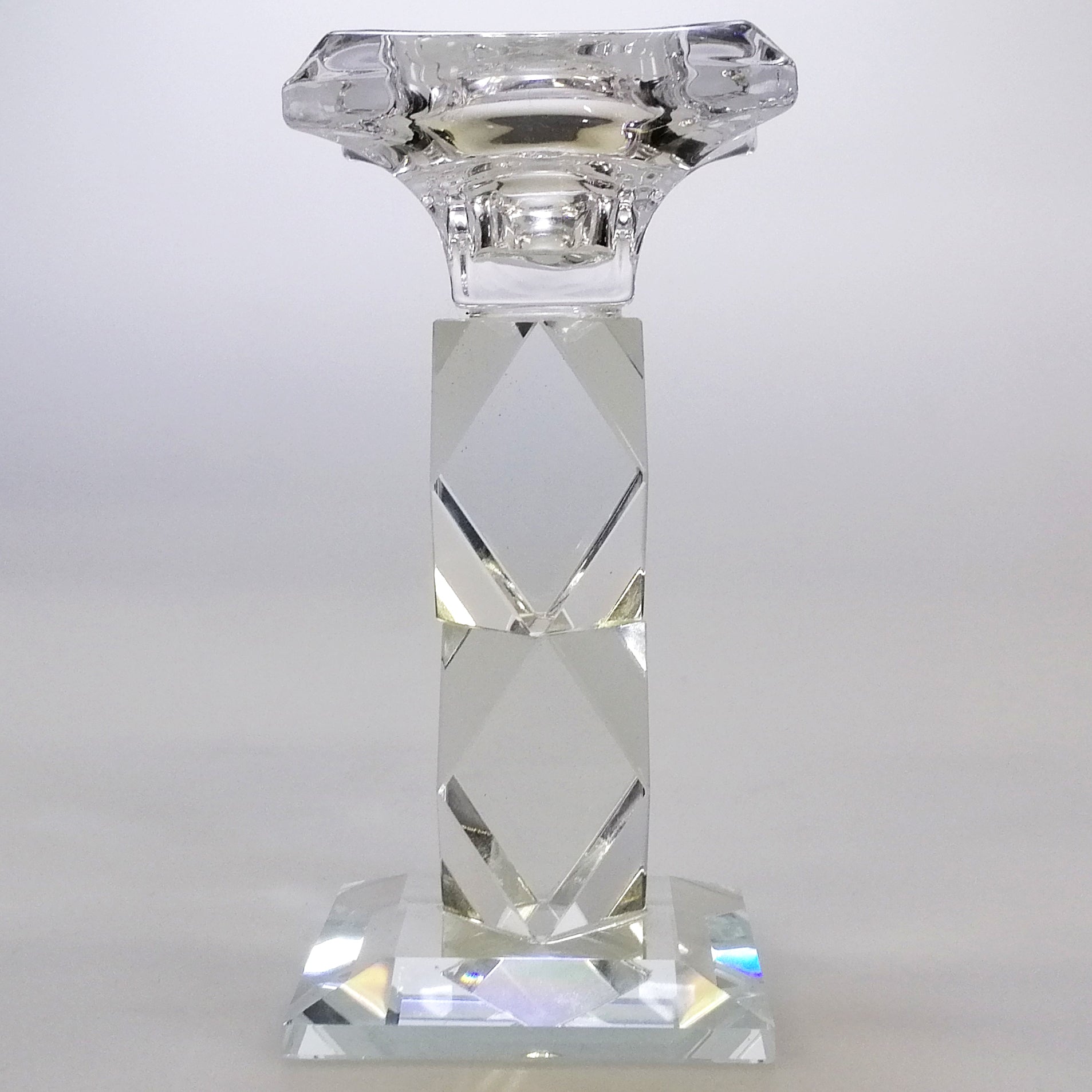 Clear Glass Candle Holder - 13.5cm