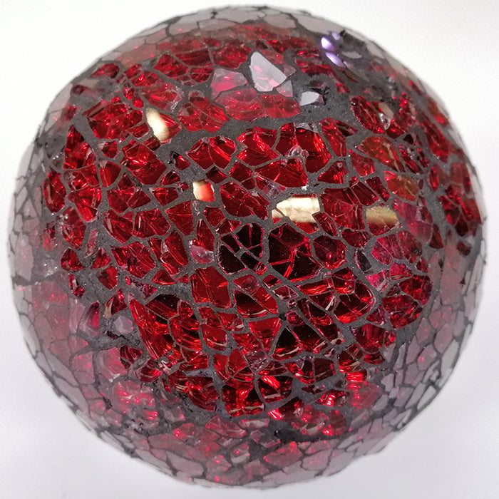11cm Crackle-glass Red Decor Ball