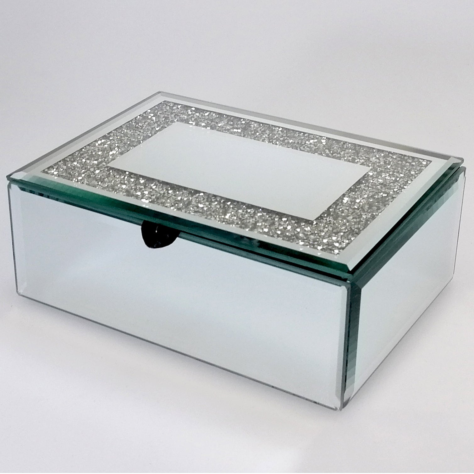 Mirror Diamante-look Jewellery Box