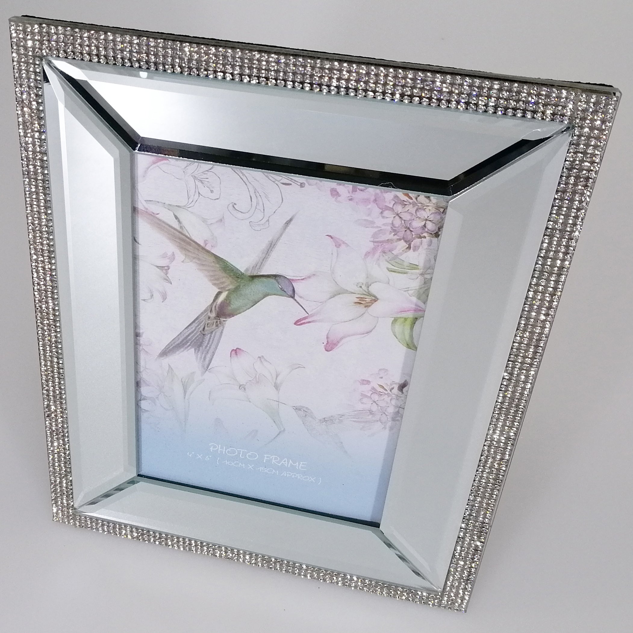 Mirrored Frame with Diamante - 10cm x 15cm