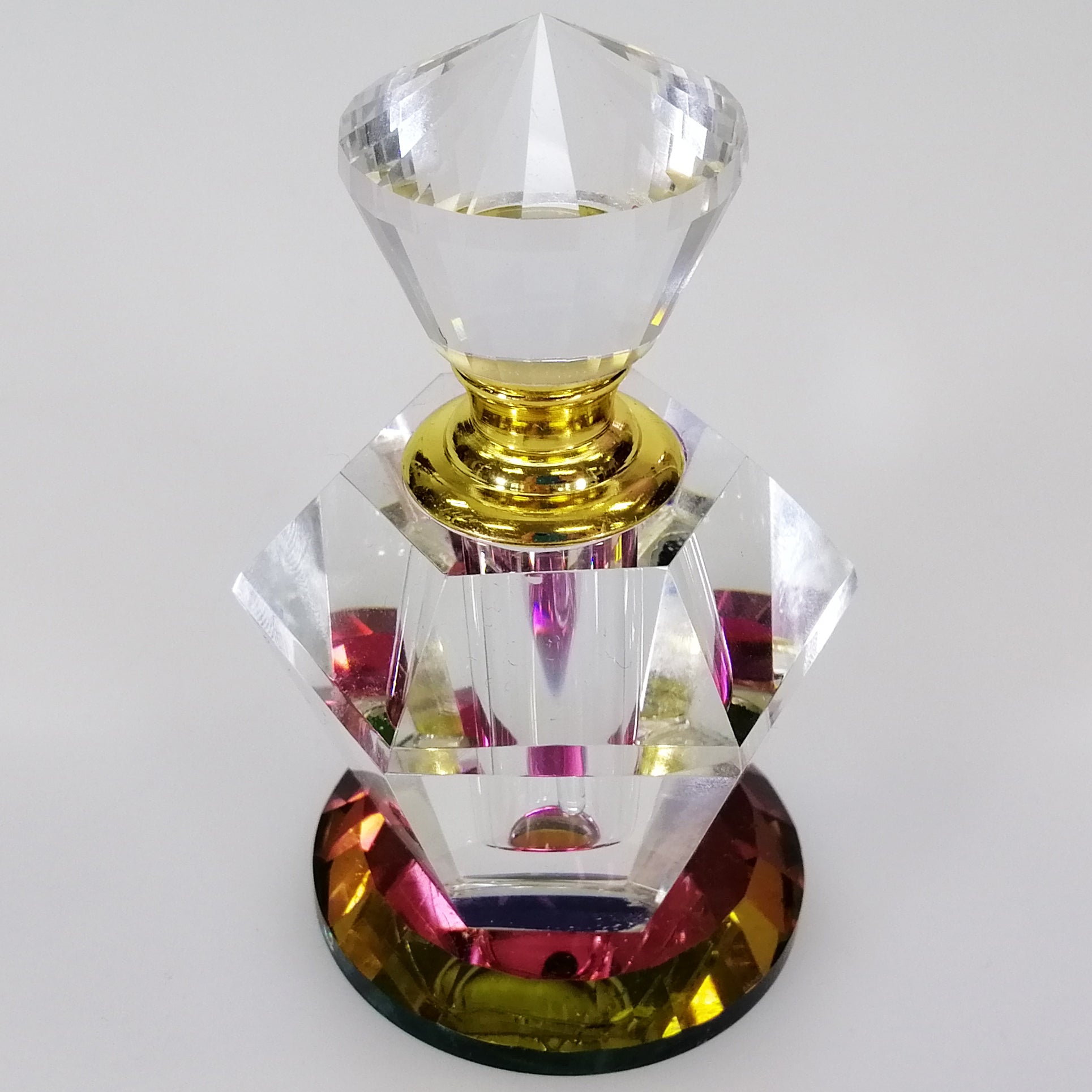 Iridescent Cut Glass Perfume Bottle