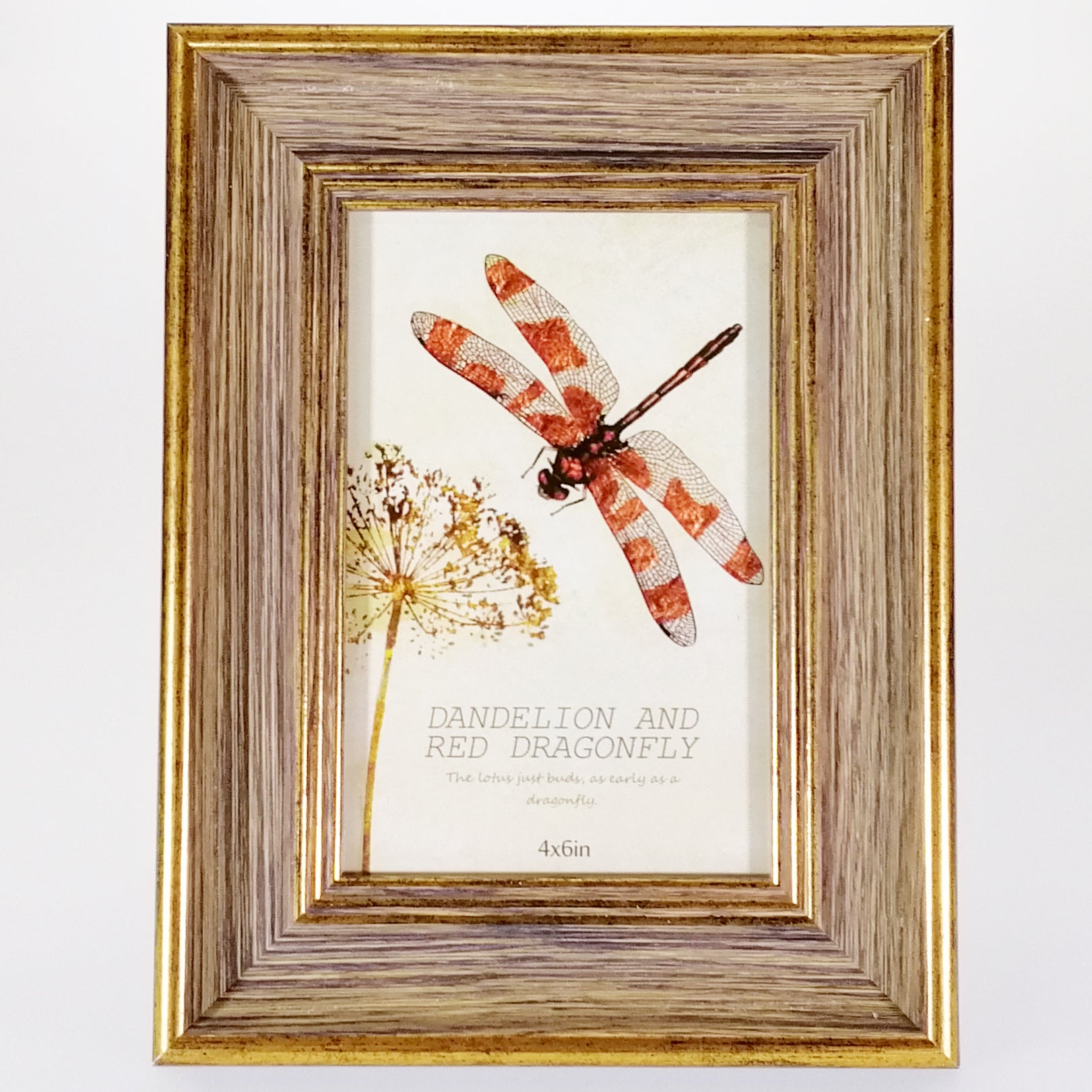 Brown Gold Edge Wooden-Look Frame - 6" x 4"