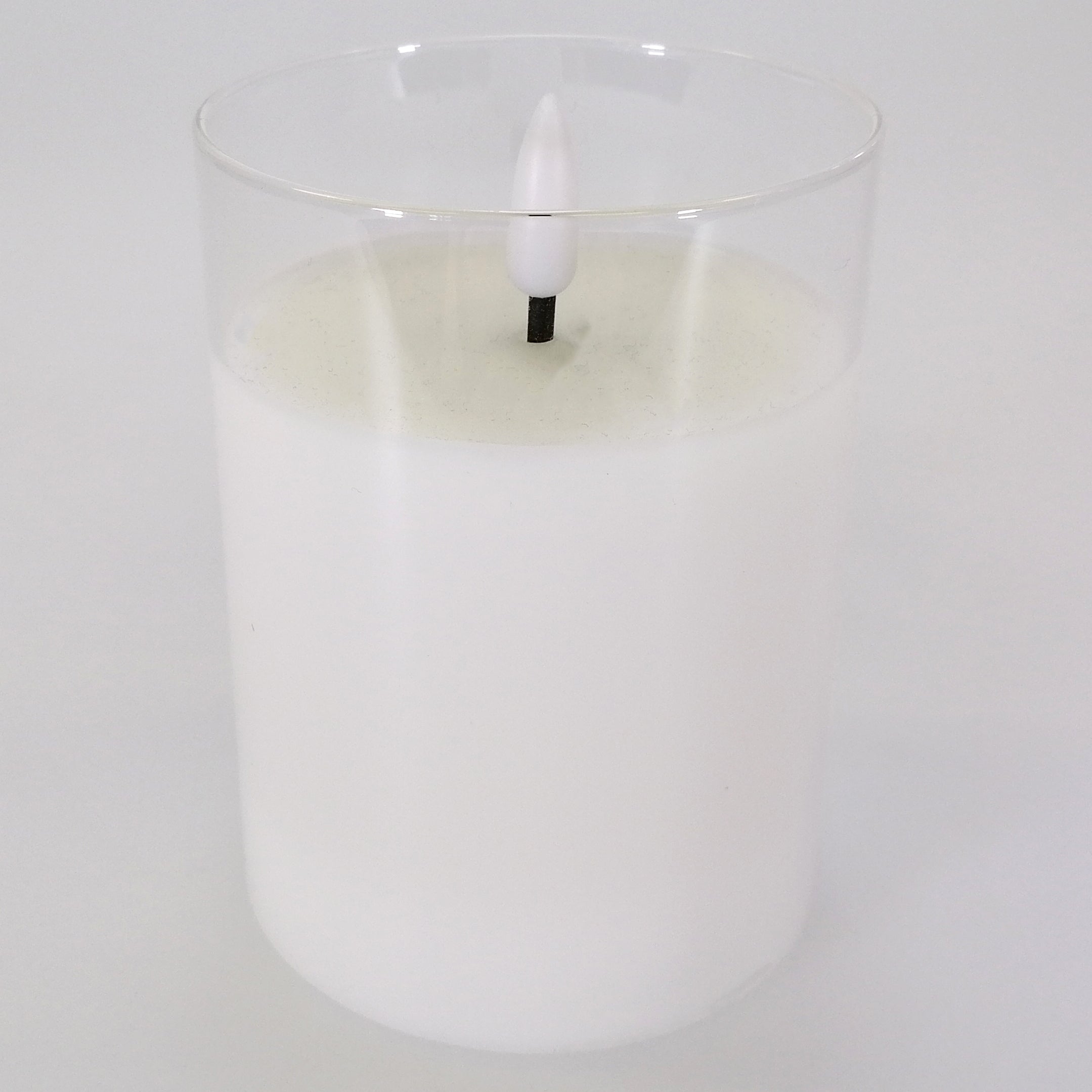 LED Glass Candle - 10cm