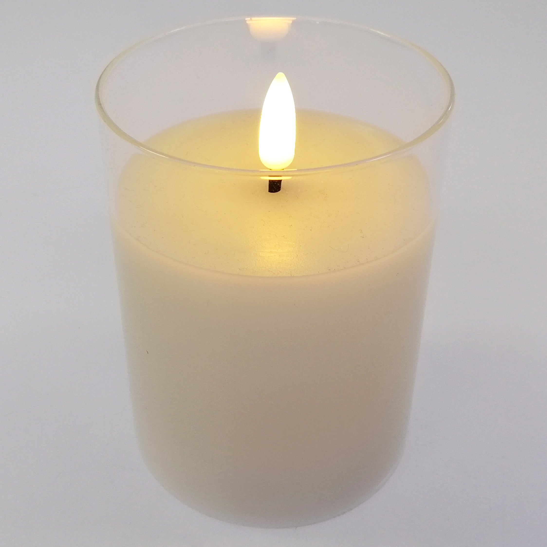 LED Glass Candle - 10cm