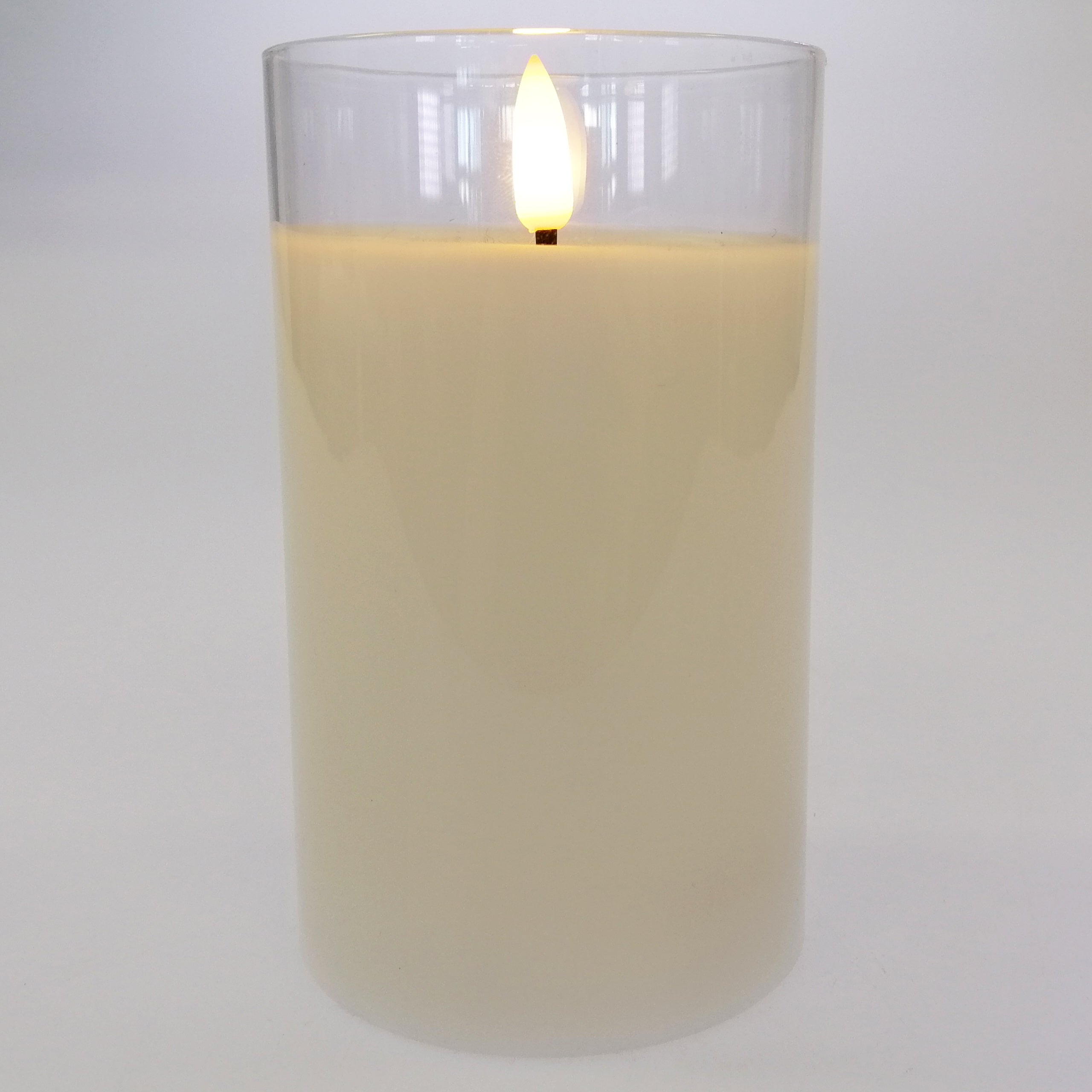 LED Glass Candle - 12cm