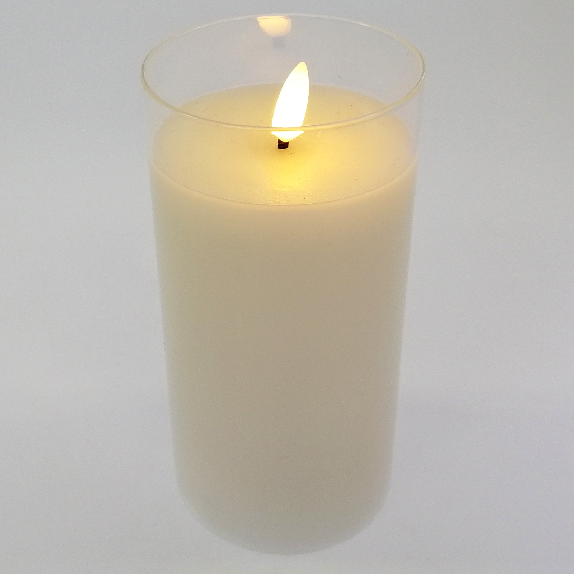 LED Glass Candle - 15cm