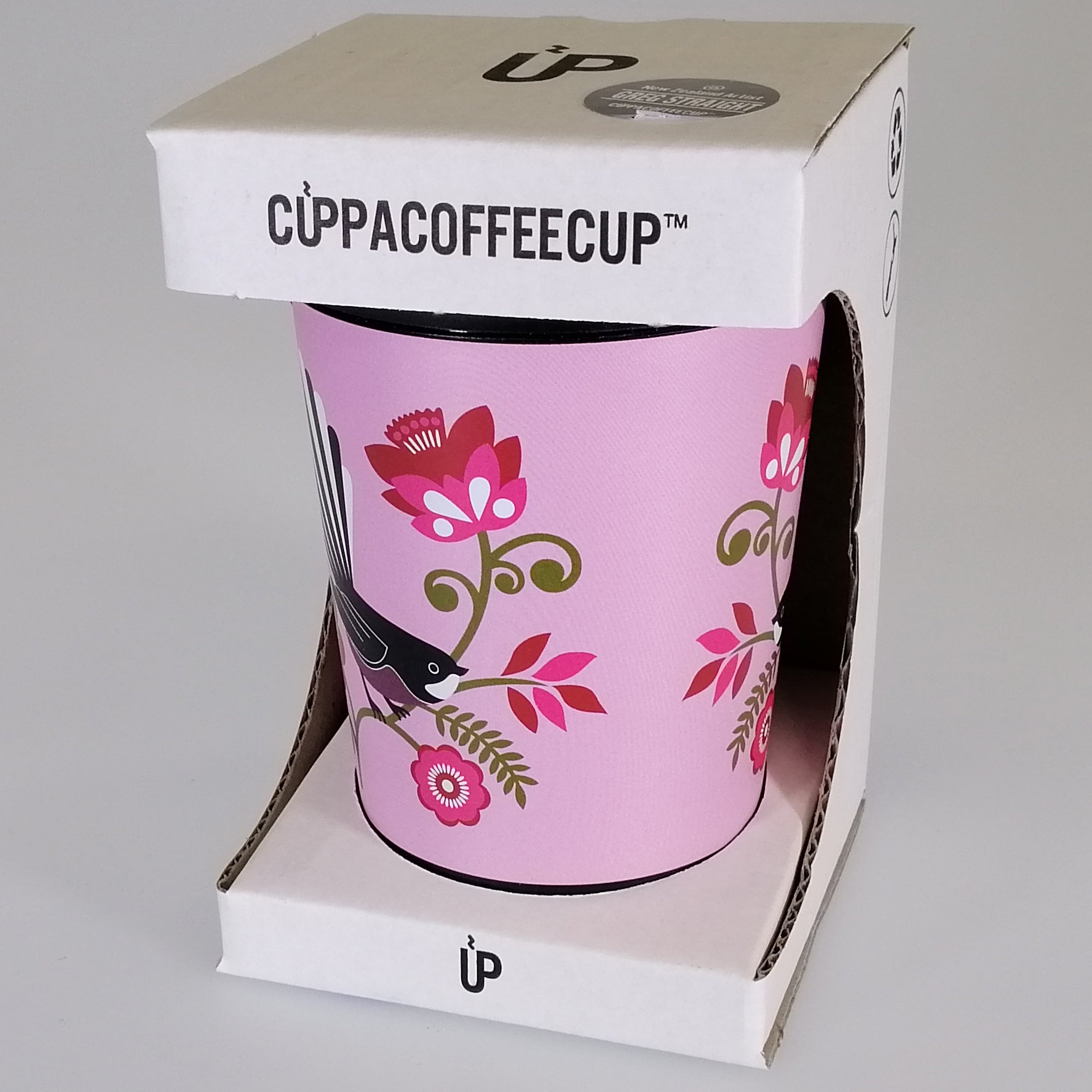 Reusable Coffee Cup - Pink Fantail